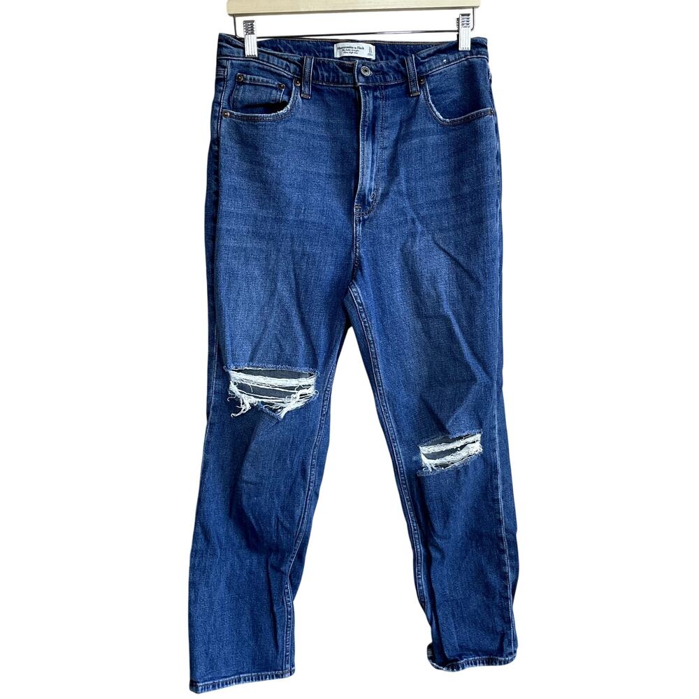 Abercrombie & Fitch the ankle straight ultra high rise blue jeans women's 31‎